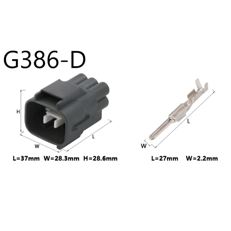 G386-Giắc cắm đèn pha ô tô KIA elantra 6 lỗ 2.2mm màu đen