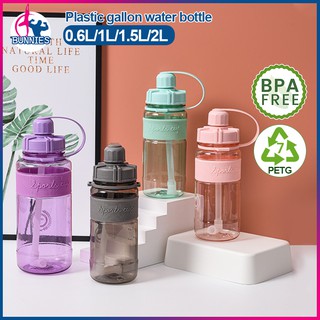 ❗Valentine's Day Special❗ Chai nước thể thao Chai nước nhựa rơm tiện lợi 600ml 1000ml1500ml2000ml