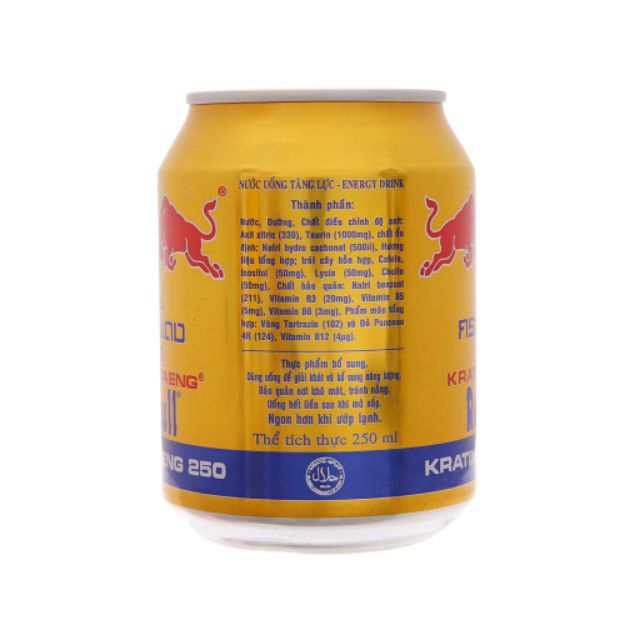 1 lon nước tăng lực Redbull- bò húc 250ml