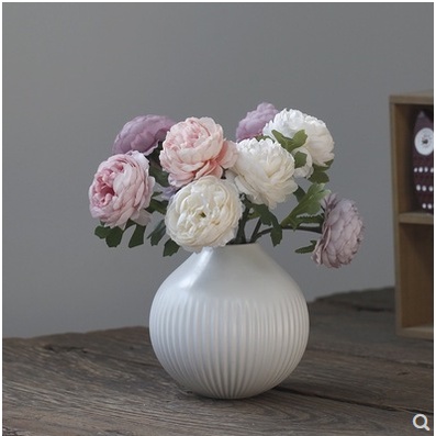 Hoa giả - Hoa Mẫu đơn giả - Lọ trang trí - Trang trí nội thất