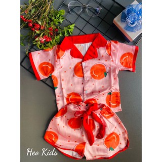 Đồ bộ pijama lụa satin cho bé gái