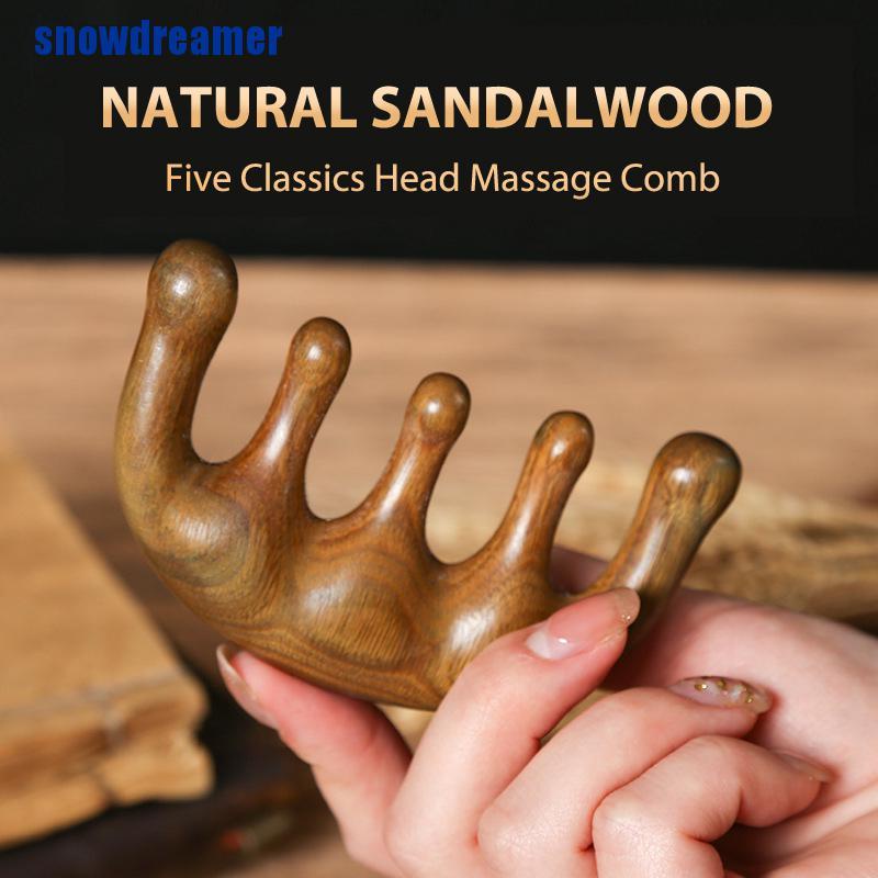 [Hàng mới về] Lược gỗ đàn hương massage da đầu an toàn tiện dụng