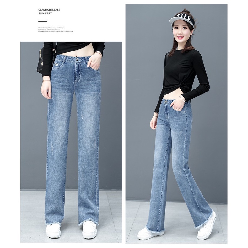 1M135 - Quần jean nữ dài ống rộng hàng nhập - giá 630k