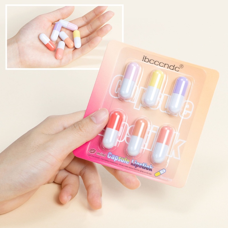 Set 6 Thỏi Son Sáp Mini Tông Nhung Lì Mềm Mại Chống Nước