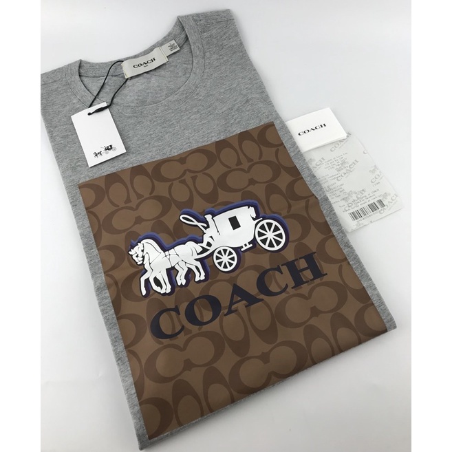 Áo Thun cotton Ngắn Tay In logo COACHI Thời Trang Cho Nam Nữ