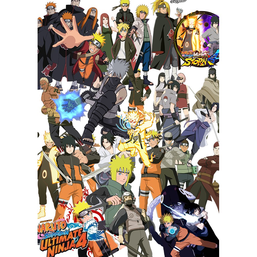 Bộ 130 STICKER hình dán trang trí NARUTO, dám xe, dán laptop, nhà cửa