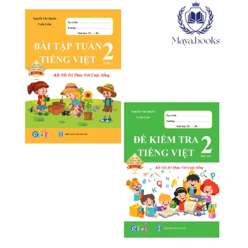 Sách - Bộ 2 quyển bài tập tuần và đề kiểm tra Tiếng Việt lớp 2 học kì 1 kết nối tri thức