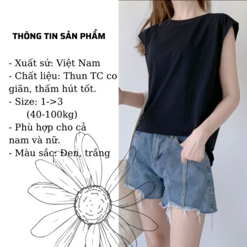 40-105kg Áo nam nữ ba lỗ/sát nách thời trang bigsize unisex Sói Store