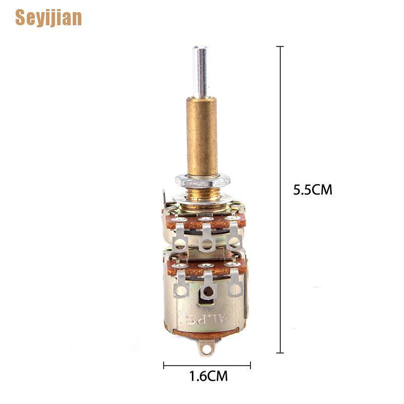 Chiết Áp Trục Đôi 16 Loại A50K B50K Dài 30mm Có Công Tắc