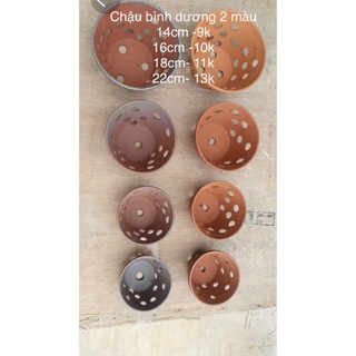  Chậu trồng lan bằng đất nung gốm sứ Bình Dương  phi 14  combo 10 cái 