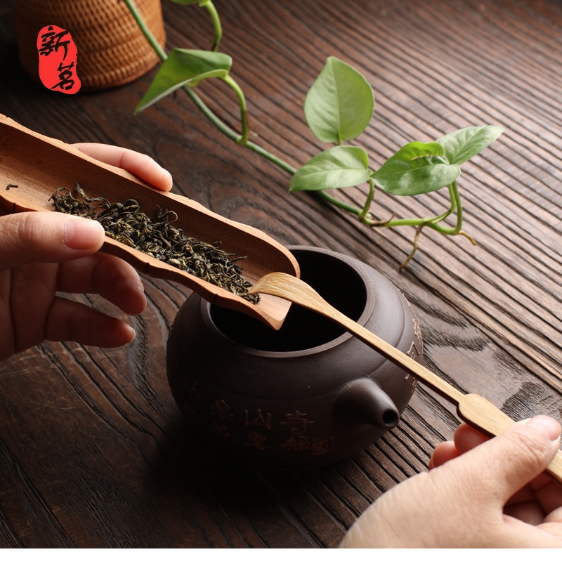 Dụng cụ xúc trà, muỗng thìa xúc trà bằng tre già