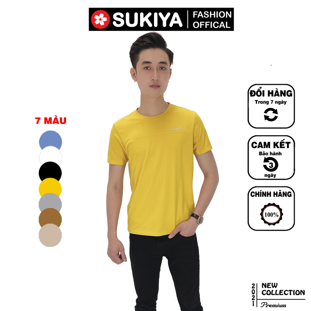 Áo thun nam cổ tròn SUKIYA Hàng cao cấp túi Zíp AT03