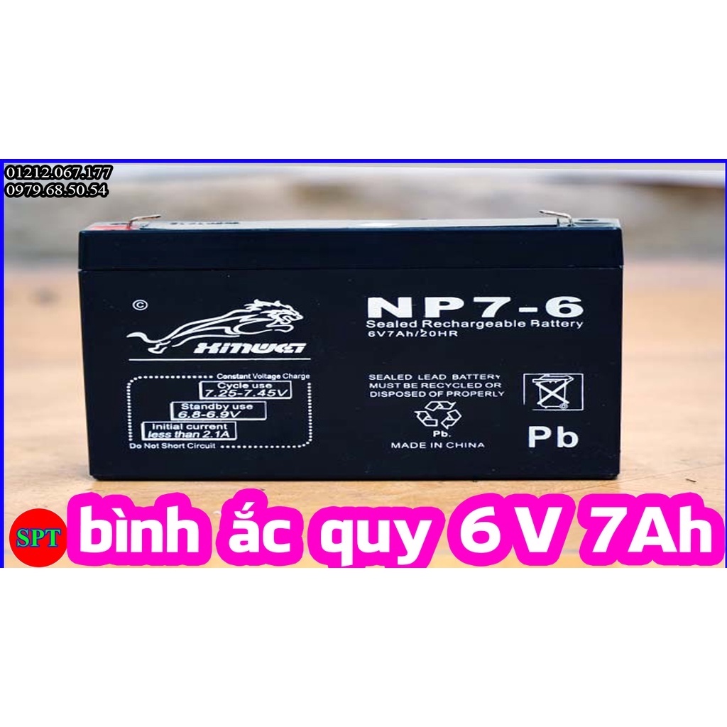 Bình ắc quy 6V 7Ah bình gắn xe điện quạt điện