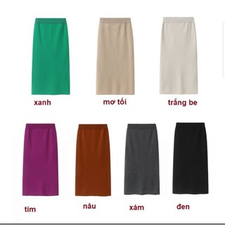 Chân váy len tăm phong cách hàn quốc