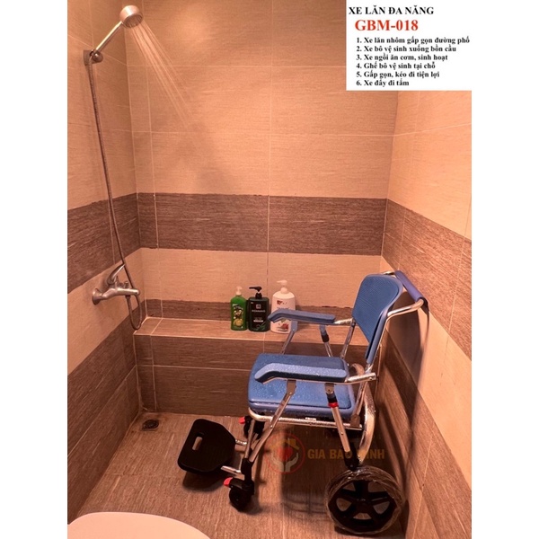 Xe lăn nhôm đa năng cho người già