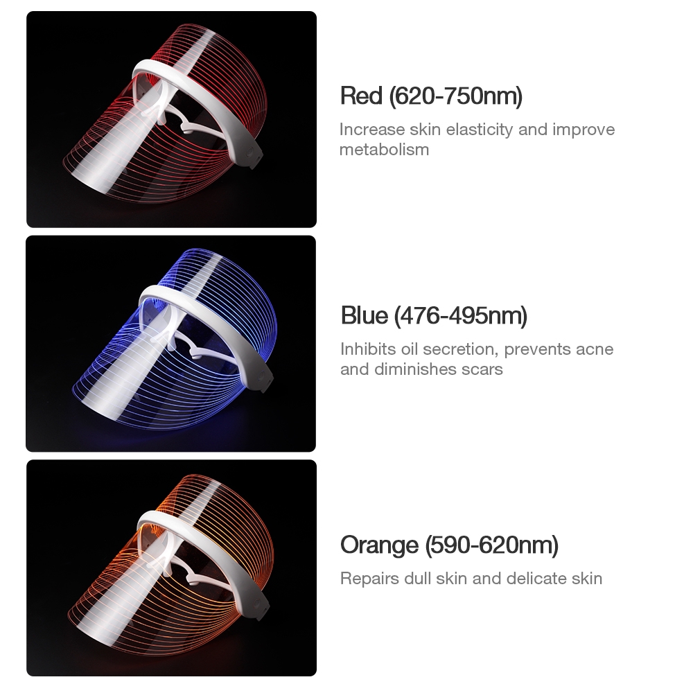 Mặt nạ dưỡng da FOREVERLILY có đèn LED 3 màu chống lão hóa nếp nhăn săn chắc da