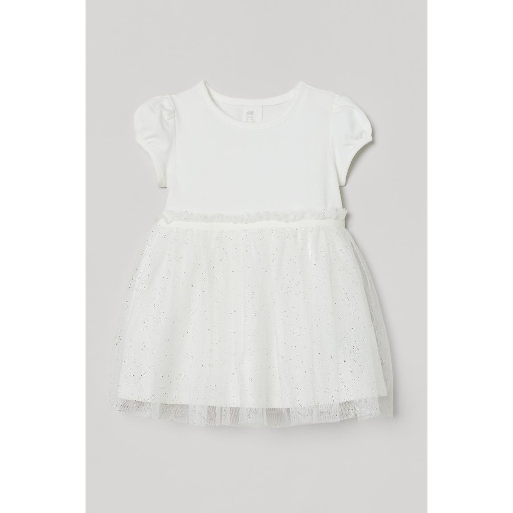 Váy xòe tutu trắng ngắn tay HM H&amp;M_hàng chính hãng authentic