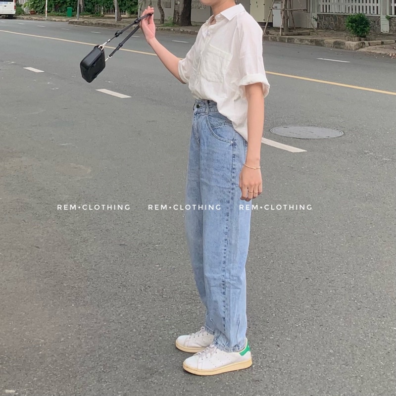 Áo sơmi nữ ngắn tay chất đũi