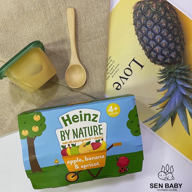 Set 4 hộp váng, sữa chua và trái cây Heinz Uk dánh cho bé từ 4 tháng tuổi