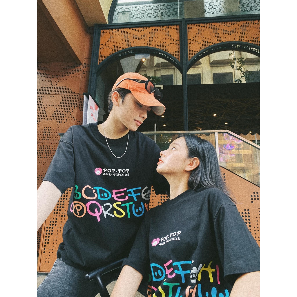 Áo thun POPPOP RAINBOW ALPHABET TEE