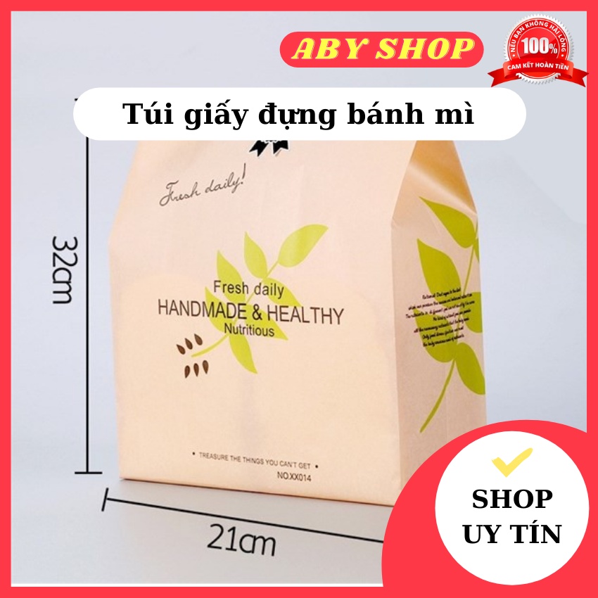 Túi giấy đựng bánh mì ⚡ GIÁ SỐC ⚡ túi giấy Handmade &amp; Healthy chuyên dùng trong đựng bánh mì, bánh bông lan