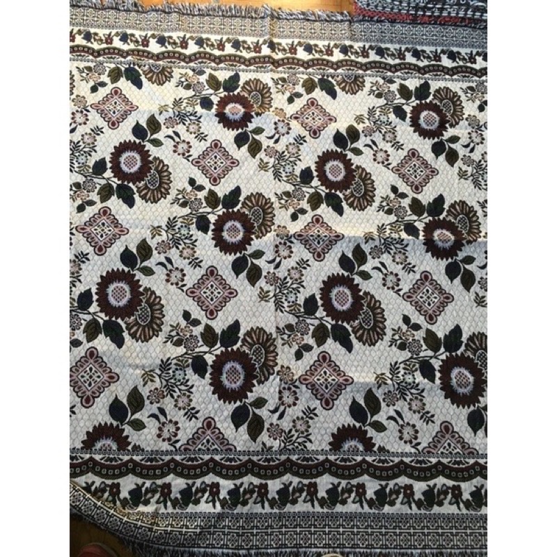 Thảm Thổ Cẩm vintage 1,8m x 2,3m hoa hướng dương