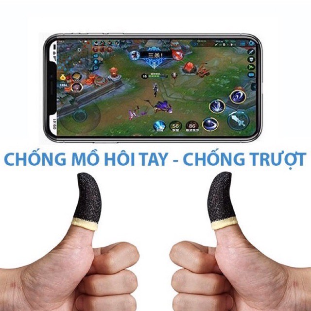 Bộ 2 găng bọc ngón tay chuyên dụng chơi game mobile chống ra mồ hôi tay