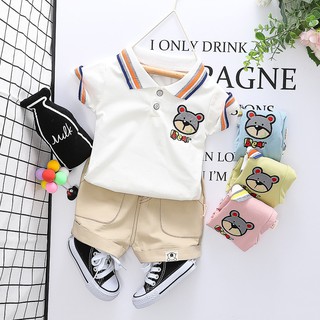 [Hàng Loại 1] Set đồ đi chơi đi học cho bé bộ đồ bé trai, bé gái áo hình gấu, quần kaki mềm cao cấp