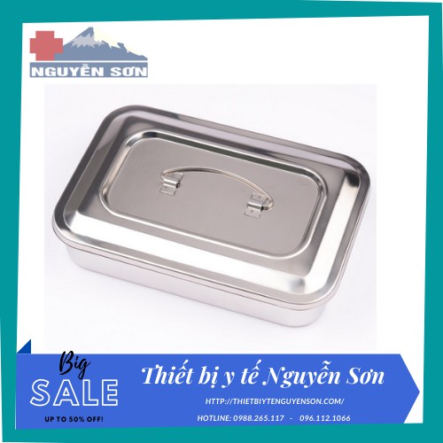Khay đựng dụng cụ y tế kèm nắp, hộp đựng dụng cụ y tế Inox