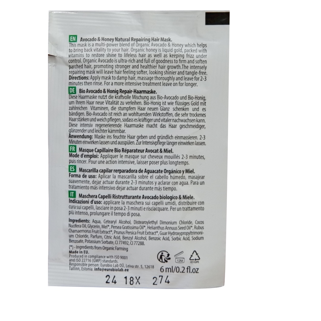 Kem ủ tóc ORGANIC SHOP ủ tóc phục hồi, dưỡng tóc mềm mượt 6ml NPP Shoptido