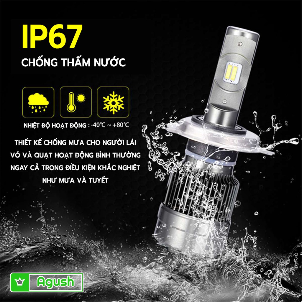 Đèn led gầm ô tô xe tải xe hơi A6 Philips Lumileds 1 cặp chân H11 siêu sáng 200% trợ sáng 175m tản nhiệt nhôm chống nước #8