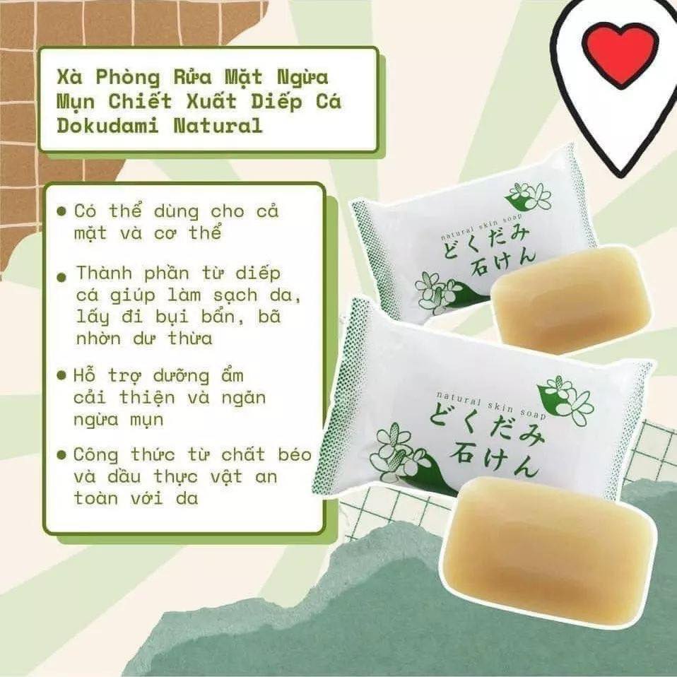 Xà Phòng Ngừa Mụn Diếp Cá Chinoshio Dokudami Natural Skin Soap 130g