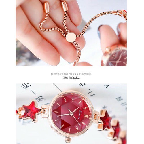 Đồng Hồ Nữ Dây Kim Loại KIMIO 6352 dây rút, dây đính đá ngôi sao may mắn - Đồng Hồ Nữ Dây Kim Loại mặt tròn nữ tính | BigBuy360 - bigbuy360.vn