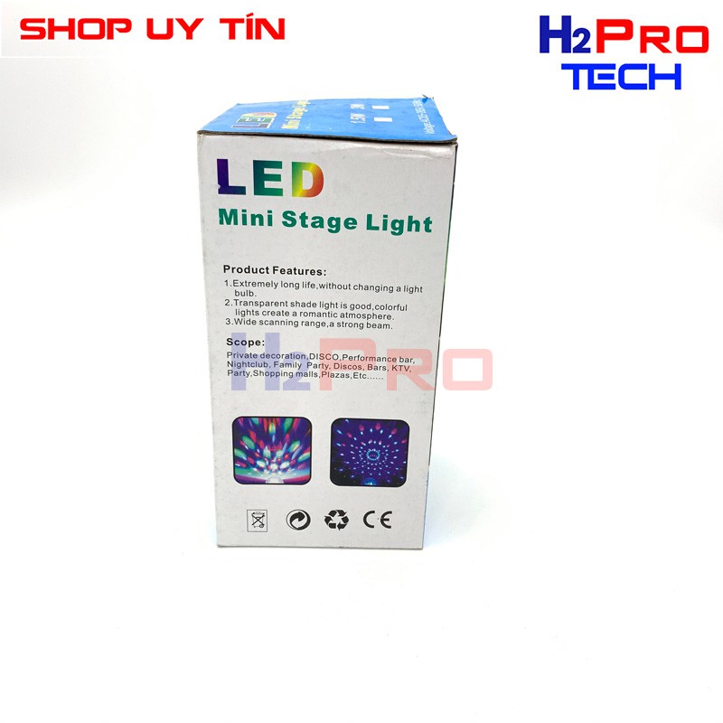 Đèn laser led Mini trụ xoay cảm ứng HF 011 đổi màu cảm ứng nhạc- Led Mini Stage Light