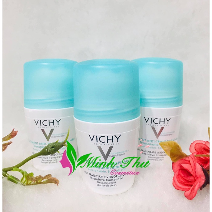 Lăn Khử Mùi Vichy Ngăn Mồ Hôi, Giữ Khô Thoáng Suốt 48H 50ml