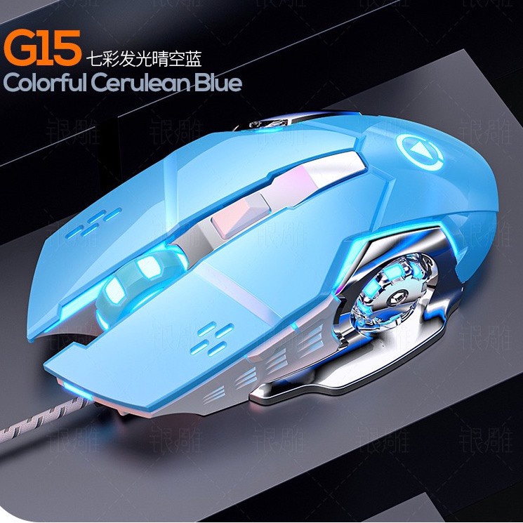 Chuột Gaming Máy Tính Laptop Có Dây YINDIAO G15 3600 DPI LED Nhiều Màu Đen Trắng Xanh Hồng Bảo Hành Lỗi Đổi Mới