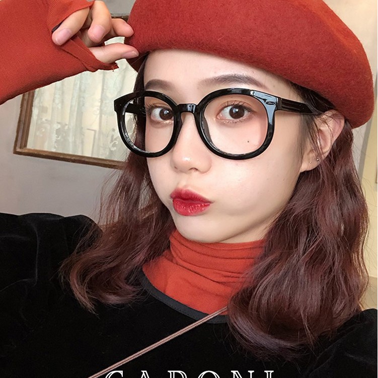 Gọng Kính Cận cao cấp phong cách Retro bản lề bằng kim loại, Kính thời trang Hàn Quốc gọng đen tròn mã 110