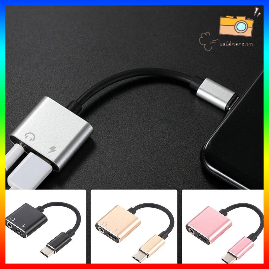 [SE] USB C to Jack 3.5 Type C Cable Adapter 2-in-1 Type C 3.5mm Earphone Converter