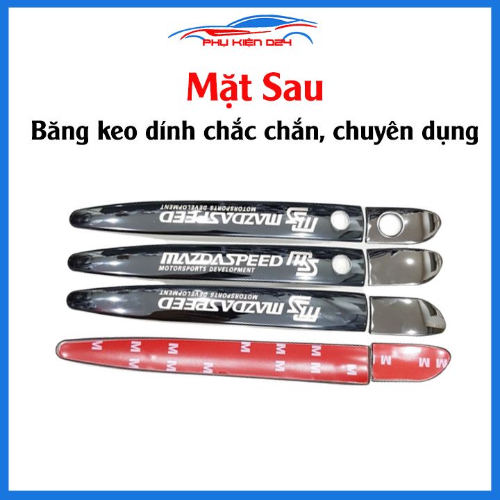 Ốp tay nắm hõm cửa chống trầy Mazda CX8 CX-8 2018-2019-2020-2021-2022-2023 vân cacbon/titan/mạ crom bảo vệ cửa xe ô tô