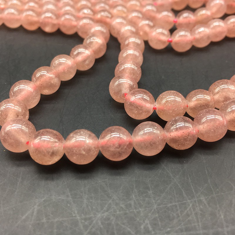 Chuỗi Hạt Đá Thạch Anh Tự Nhiên Hình Trái Dâu 4-12mm Dùng Làm Vòng Đeo Tay diy