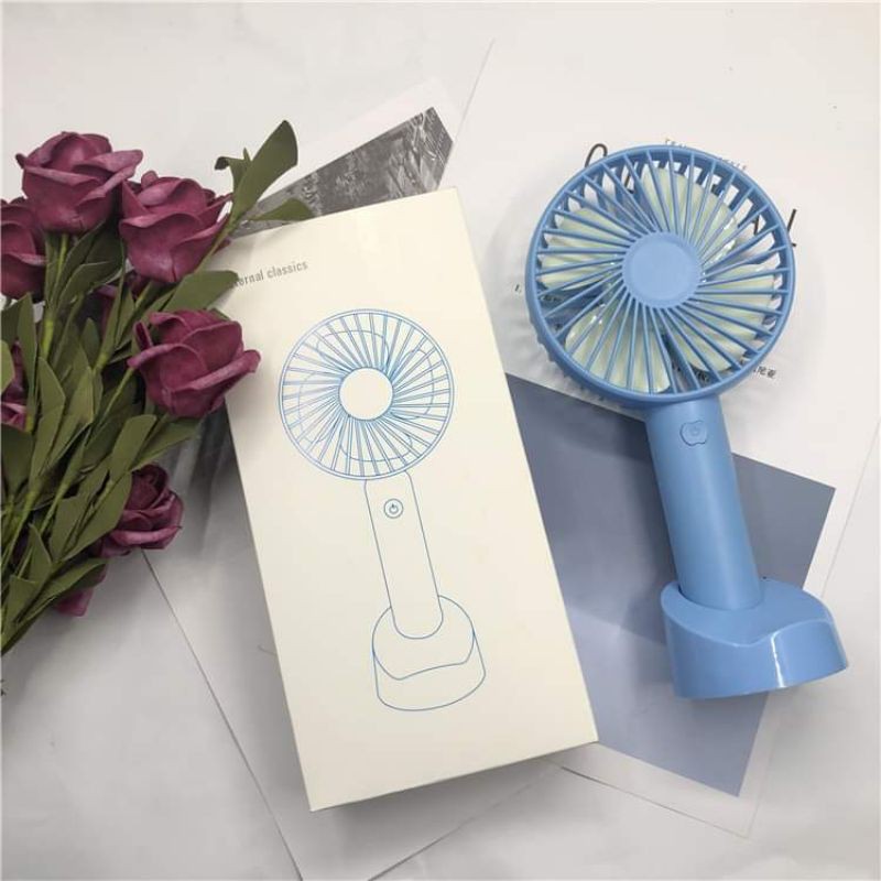 Quạt mini tích điện cầm tay có đế để bàn 3 tốc độ gió J9 | BigBuy360 - bigbuy360.vn
