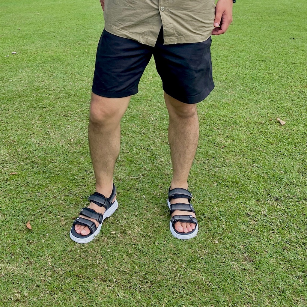 Giày Sandal Nam Nữ Unisex The BiLy Quai Ngang Dây Dù Đế Phylon Siêu Êm Nhẹ Màu Xám Thổ Cẩm-BLDTMD04-Xám Thổ Cẩm