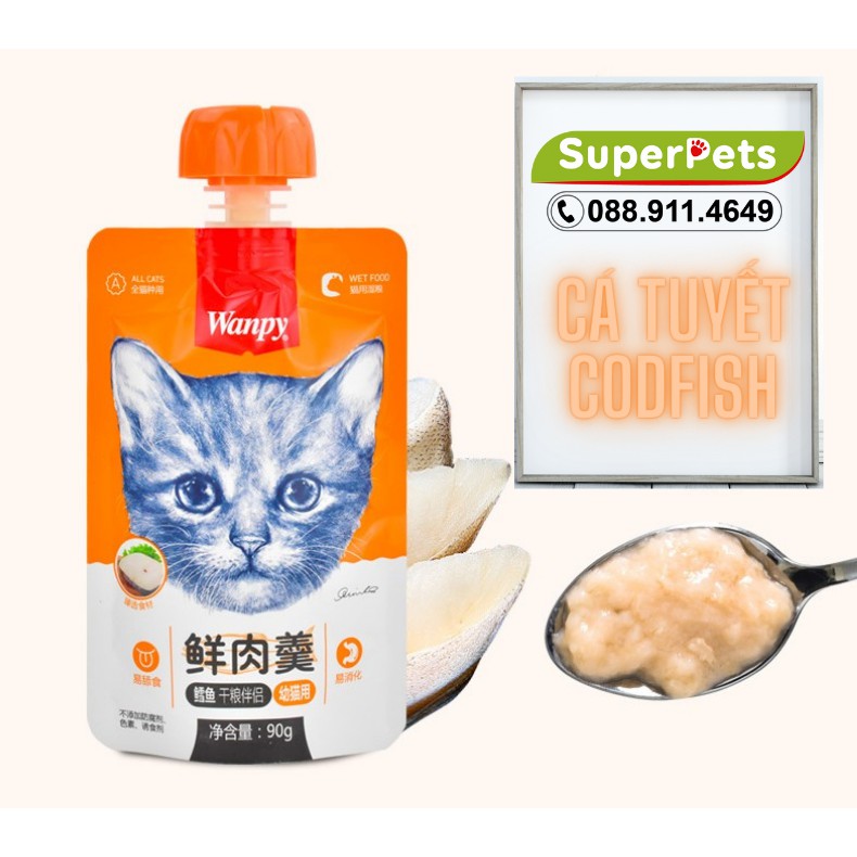 [ Chính Hãng ] Súp Thưởng Wanpy Cho Mèo Siêu Thơm Nắp Vặn 90g SUPERPETS VIỆT NAM