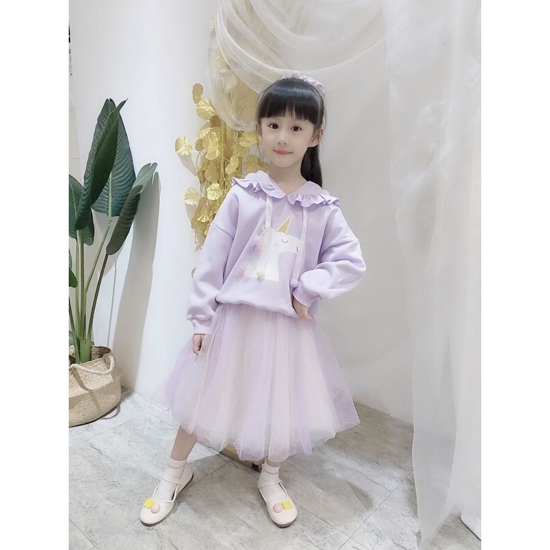 Set váy đầm kỳ lân công chúa cho bé gái - kèm ảnh thật