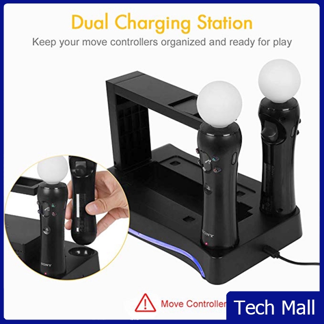 Second Generation 4 in 1 PS4 PS Move VR Charging Storage Stand PSVR Headset Bracket for PS VR Move