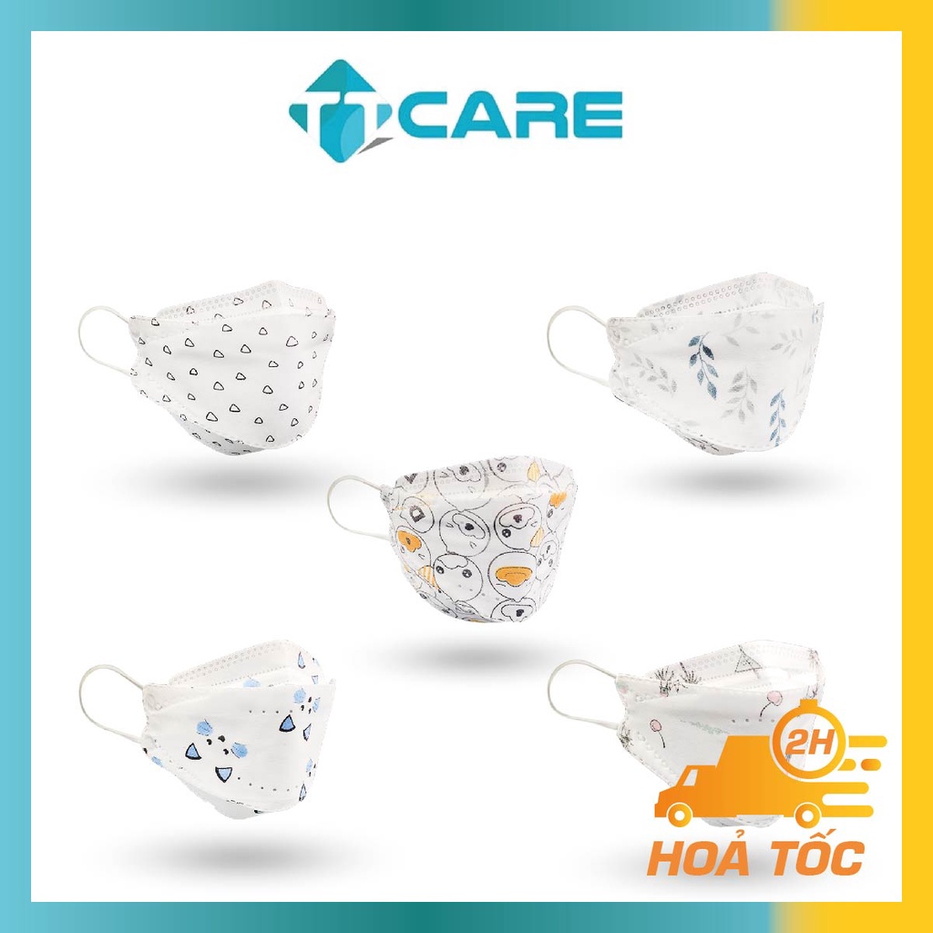 [Mã LIFE1404ALL giảm 10% đơn 50K] COMBO 5 TÚI Khẩu trang 4D KF94 4 Lớp Nhiều Màu / Chính Hãng TTCare