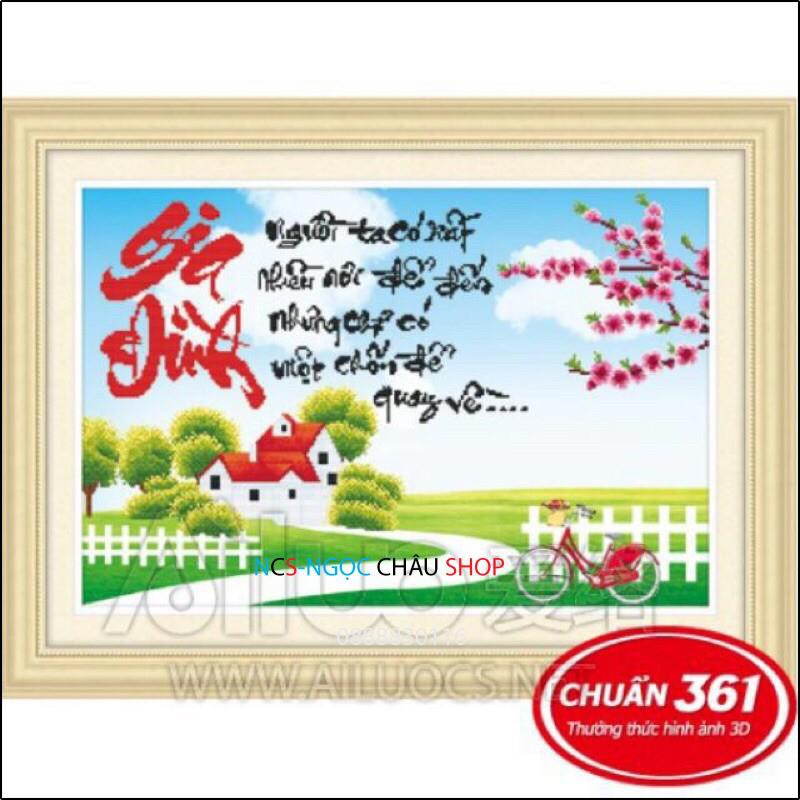 Tranh thêu chữ thập Gia Đình 53333 (73x52) chưa thêu
