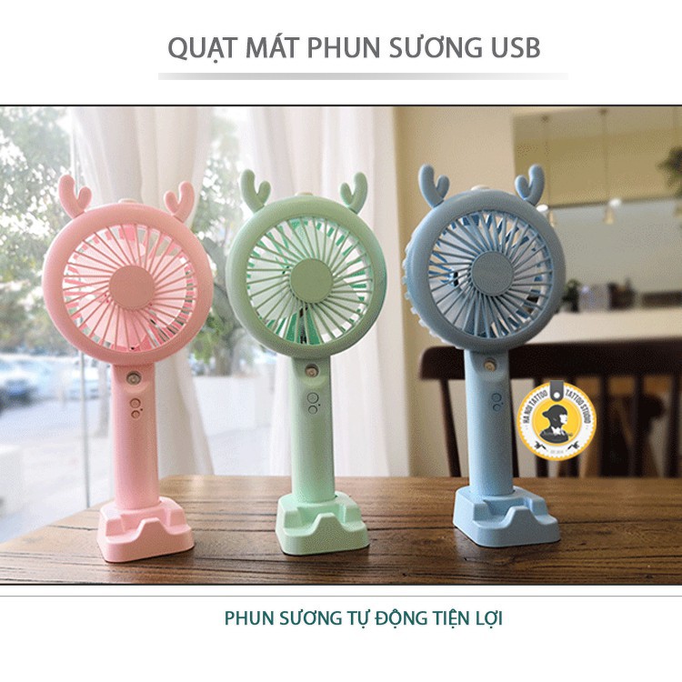 Quạt mini cầm tay sương tự động