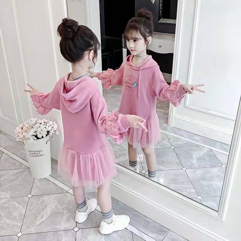 Mới Đầm Sweater Tay Dài Phong Cách Thời Trang Mới 2021 Dành Cho Bé Gái