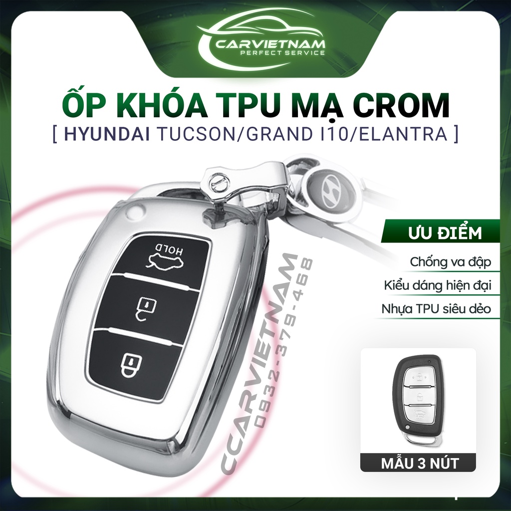 Ốp Chìa Khóa Ô Tô Hyundai Tucson/Grand i10/Elantra Nhựa TPU Cao Cấp - Bao Chống Va Đập Rơi Vỡ Khoá
